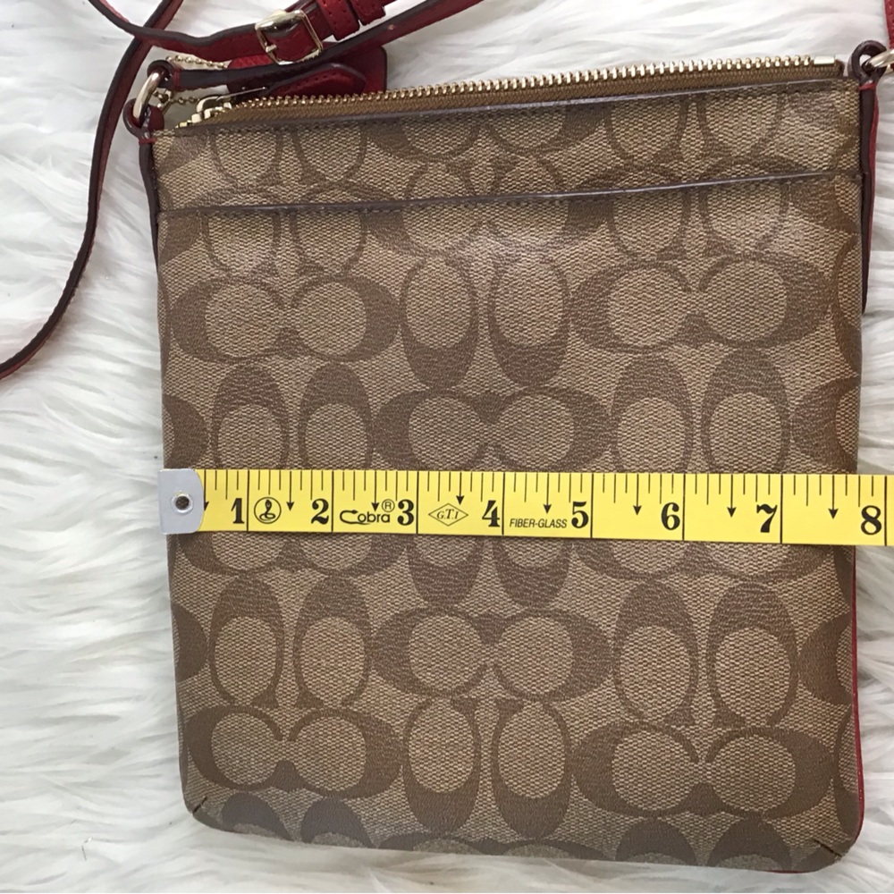 Authentic Coach Signature Canvas  North South Crossbody Shoulder Bag - Picture 7 of 16